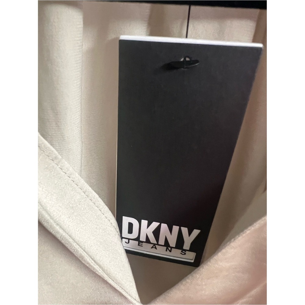NWT DKNY Jeans Cream Boho Peasant Blouse Size M - Picture 4 of 5